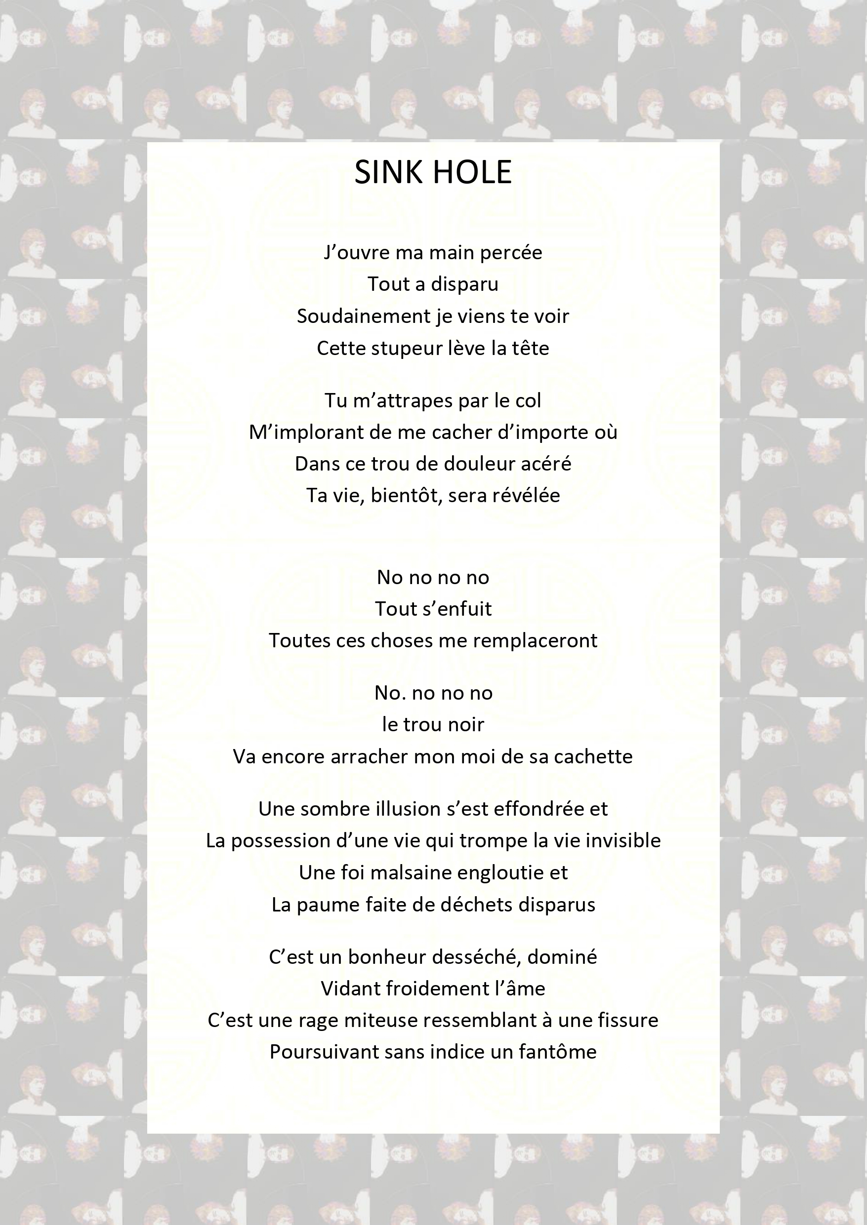 Sink Hole paroles en français
