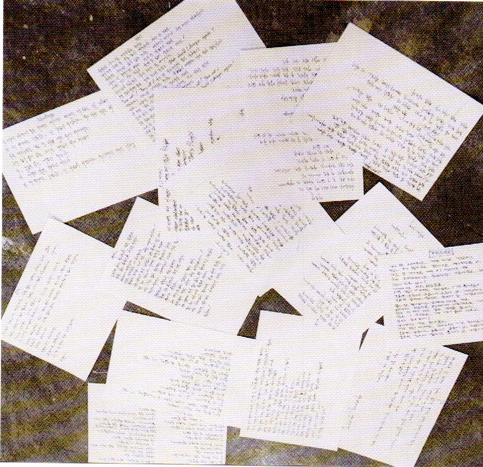 Feuilles avec les paroles manuscrites par Ha Hyun-woo